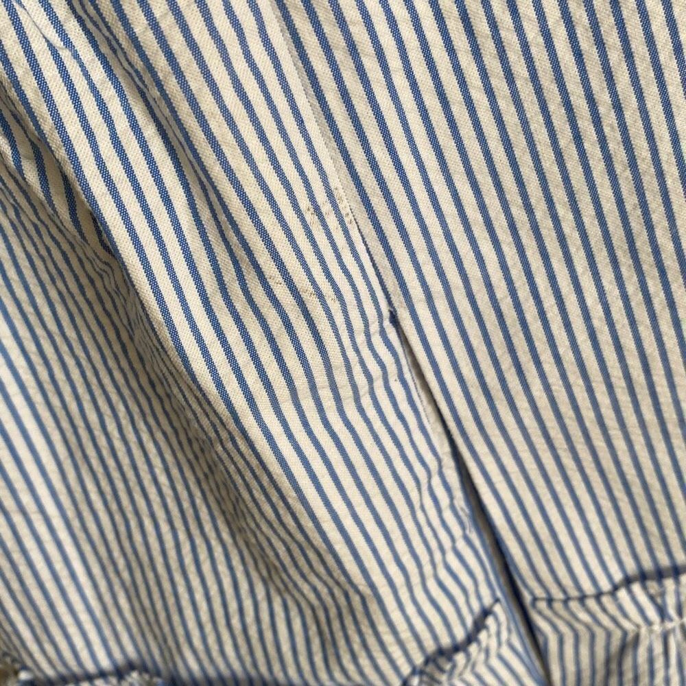 J. Crew Factory Seersucker ruffle mini dress Blue White Size 6 NWT - Picture 9 of 10